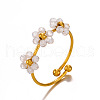 Flower 304 Stainless Steel with Cubic Zirconia Cuff Rings for Women FS-WG31CBD-01-2