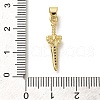 Rack Plating Brass Micro Pave Cubic Zirconia Pendants KK-Z086-52G-01-3