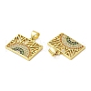 Brass Pave Cubic Zirconia  Pendants KK-Z028-18G-3