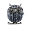 Owl Alloy Brooches for Backpack Clothes PALLOY-D361-22G-1