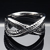 Criss Cross 304 Stainless Steel Finger Rings FS-WG1CD1D-02-1