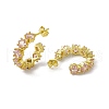 Rack Plating Brass Cubic Zirconia Stud Earrings for Women EJEW-M213-35G-B-2
