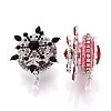 Snowflake Shape Rotatable Alloy Rhinestone Beads OACR-N141-02-4