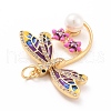 Eco-Friendly Brass Micro Pave Cubic Zirconia with Enamel Pendants X-KK-K268-29G-4