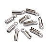 Tarnish Resistant 201 Stainless Steel Fold Over Crimp Cord Ends STAS-R055-07-2