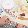 DELORIGIN 10 Yards Polyester Jacquard Stripe Ribbon DIY-DR0001-55D-4
