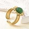 304 Stainless Steel Cuff Rings for Women RJEW-U062-02B-02G-3