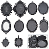 SUNNYCLUE 10Pcs 10 Styles Oval Alloy Pendants Cabochon Settings FIND-SC0009-96-1