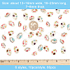   60Pcs 6 Styles Printed Natural Cowrie Shell Beads SHEL-PH0001-43-3