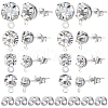 SOFPLATE 160Pcs 4 Size Alloy Crystal Rhinestone Stud Earring Finding ALRI-SP0001-01P-1