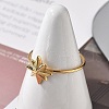 Star 304 Stainless Steel Open Cuff Ring for Women RJEW-M049-03G-3