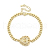 Brass Micro Pave Clear Cubic Zirconia Link Bracelets BJEW-Z082-03G-03-4
