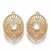 Brass Filigree Pendants KK-T038-348G-1