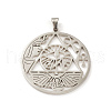 Non-Tarnish 304 Stainless Steel Hollow Pendants STAS-P321-02P-1