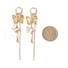 Glass Butterfly Dangle Hoop Earrings with Clear Cubic Zirconia EJEW-TA00153-03-4
