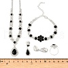 Teardrop Alloy Rhinestone Bracelets & Stud Earrings & Necklaces & Rings Set for Women SJEW-M102-02S-02-3