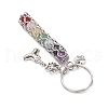 Yoga Natural Amethyst & Lapis Lazuli & Rose Quartz & Green Aventurine & Dyed Quartz & Carnelian & Synthetic Citrine Keychains KEYC-JKC01221-01-4