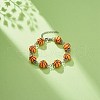 Sport Ball Theme Acrylic Round Beaded Bracelet BJEW-JB08660-02-2