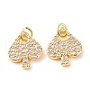 Brass Micro Pave Clear Cubic Zirconia Pendants X-ZIRC-P094-20G-RS-2