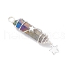 3Pcs 3 Styles Electroplated Natural Quartz Crystal Pointed Copper Wire Wrapped Pendants PALLOY-JF03767-01-4