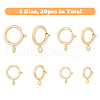 SUPERFINDINGS 20Pcs 4 Sizes Eco-friendly Brass Spring Ring Clasps KK-FH0005-51-3
