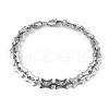 Non-Tarnish 304 Stainless Steel Dog Bone & Oval Link Chain Bracelet for Women BJEW-G669-22P-1