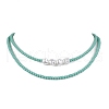 Plastic Imitation Pearl with Glass Necklace NJEW-JN04850-2