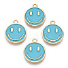 Light Gold Tone Alloy Enamel Pendants ENAM-N056-197D-3