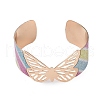 Butterfly Alloy Open Cuff Bangles for Women BJEW-L686-01A-2