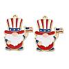 Independence Day Alloy Enamel Pendants ENAM-V002-02B-G-1