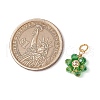 7Pcs 7 Colors Flower Glass Pendants PALLOY-JF03463-2