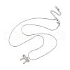 Anti-Tarnish 304 Stainless Steel Bowknot Pendant Round Snake Chain Necklaces for Women NJEW-Z044-11P-2