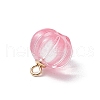 Transparent Spray Paint Glass Pendants PALLOY-JF03496-01-5