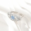 Brass Micro Pave Cubic Zirconia Cuff Rings for Women RJEW-S401-02P-1