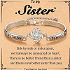 Monther's Day Clover Brass Pave Clear Cubic Zirconia Link Bracelets for Women FS-WG027DA-01-3
