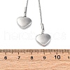 304 Stainless Steel Heart Round Snake Chain Slider Lariat Necklaces NJEW-R026-26P-5
