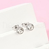 304 Stainless Steel Rhinestone Stud Earrings EJEW-Z089-04P-1