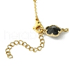 2Pcs 2 Colors Glass Flower Link Bracelets BJEW-JB10586-6