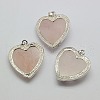 Heart Natural Rose Quartz Pendants X-GP356-1-3