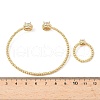 Round Brass Micro Pave Cubic Zirconia Cuff Bangles & Rings Sets for Women SJEW-R002-01G-02-5