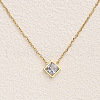 Rhombus 304 Stainless Steel Pave Clear Cubic Zirconia Link Bracelets & Stud Earrings & Pendant Necklaces FS-WG48BD9-01-2