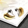 304 Stainless Steel Two Tone Stud Earrings EJEW-F355-04GP-03-4