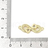 Brass Clear Cubic Zirconia Heart Infinity Connector Charms KK-D317-144G-3