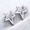 304 Stainless Steel Star Stud Earrings EJEW-B108-17P-1