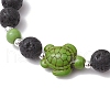 Natural Lava Rock and Dyed Synthetic Turquoise Beads Stretch Bracelets for Men Women BJEW-JB11830-3