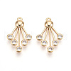 Brass Micro Pave Cubic Zirconia Pendants KK-N262-107B-G-1