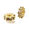 Flat Round Brass Micro Pave Cubic Zirconia Spacer Beads KK-L230-01G-01-1