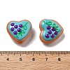 Handmade Lampwork Enamel Beads Heart with Blueberry LAMP-V001-06F-4