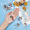   8Pcs 2 Style Natural Amethyst & Rose Quartz Keychain KEYC-PH0001-62-4