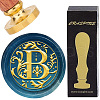Brass Wax Seal Stamps with Wood Handle AJEW-WH0412-0235-1